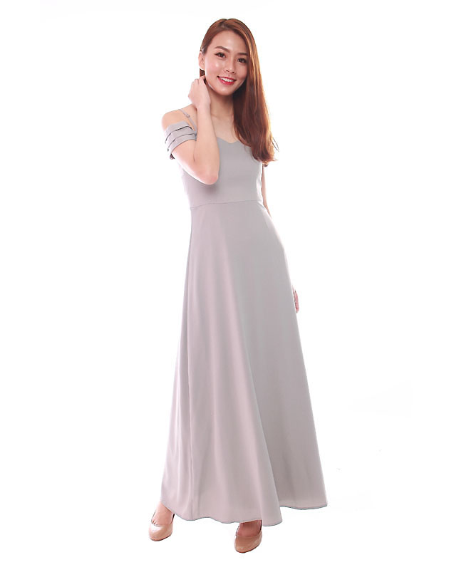 Ophelia Maxi Dress in Cloudy Grey